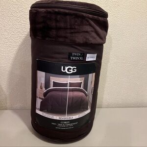 Ugg Corey Twin/Twin XL Comforter Set 68X90 1Sham 26X20 Lodge(Brown) Oeko Tex NEW